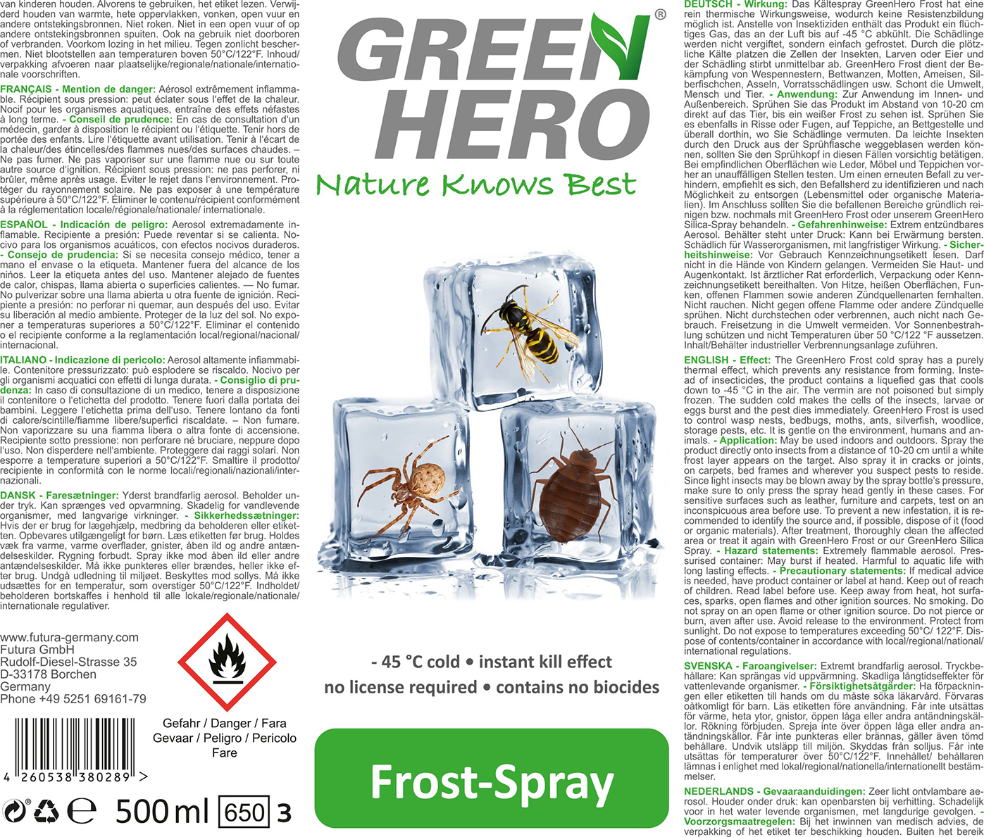 GreenHero® Frost Spray for insect and nest control